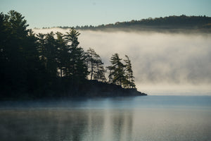 Morning mist on Lake of Two Rivers photo